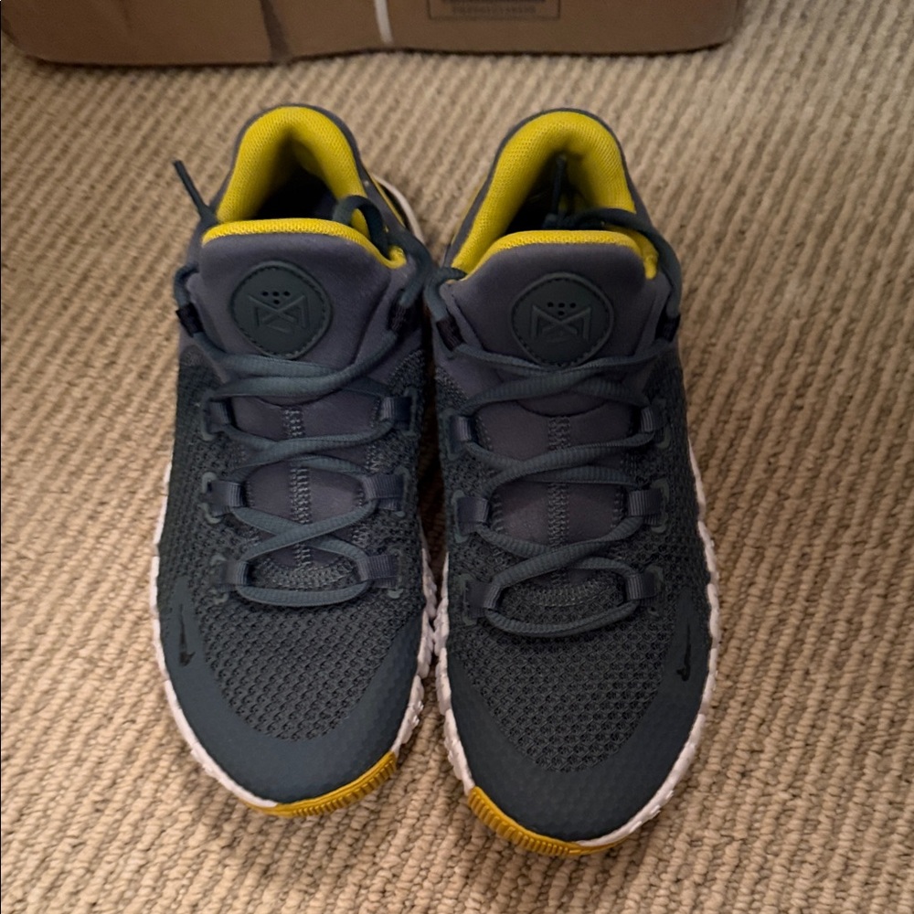 Nike Women's Dark Gray and Yellow Sneakers